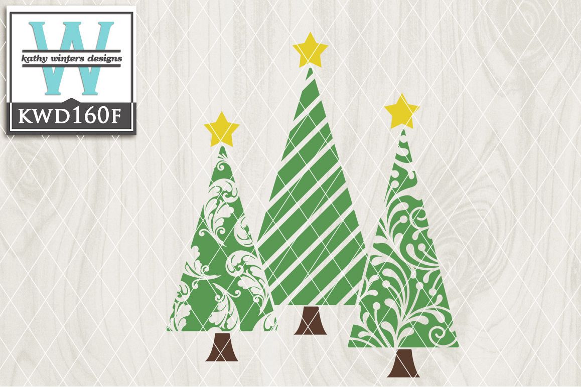 Christmas SVG - Christmas Trees KWD160F example image 1