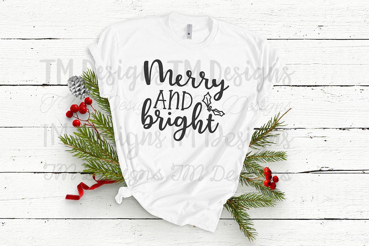 Merry and Bright SVG example image 1