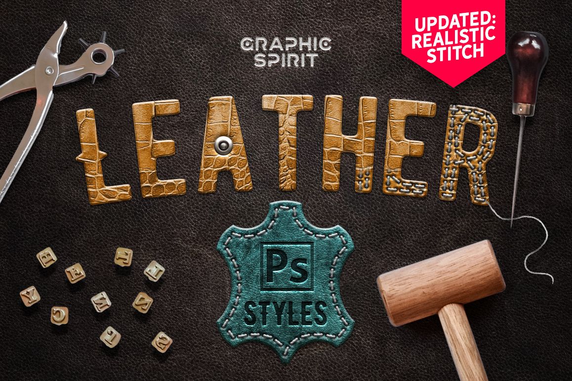 Leather Layer Styles For Photoshop example image 1