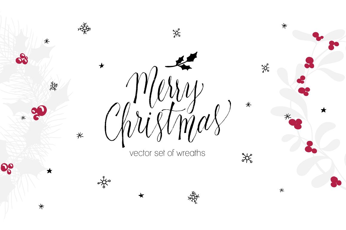 Set of Christmas wreaths example image 1