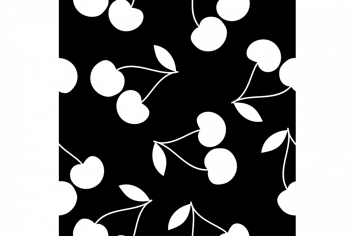 Seamless vector background with decorative cherries. Print. Repeating background. Cloth design, wallpaper. example image 1