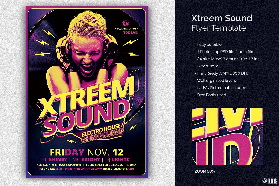 Xtreem Sound Flyer Template example image 1