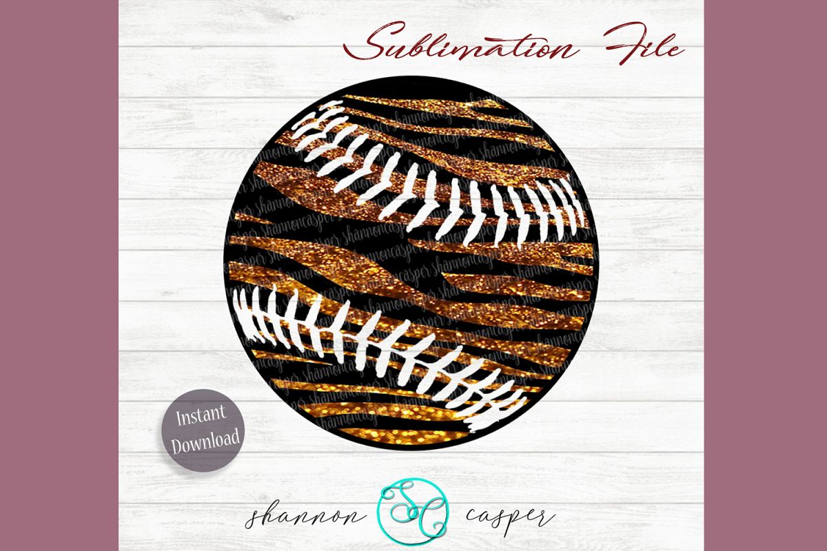 Tiger Glitter Baseball or Softball example image 1