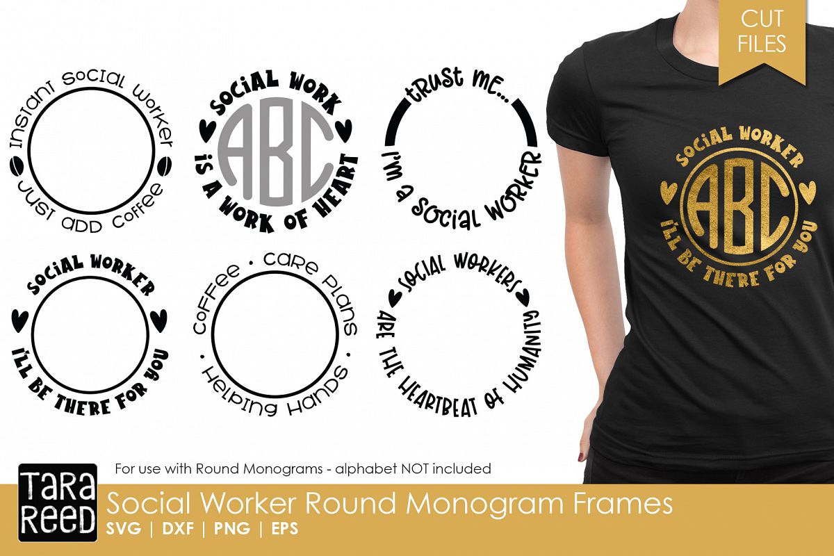 Download Social Worker Round Monogram Frames - SVG and Cut Files ...