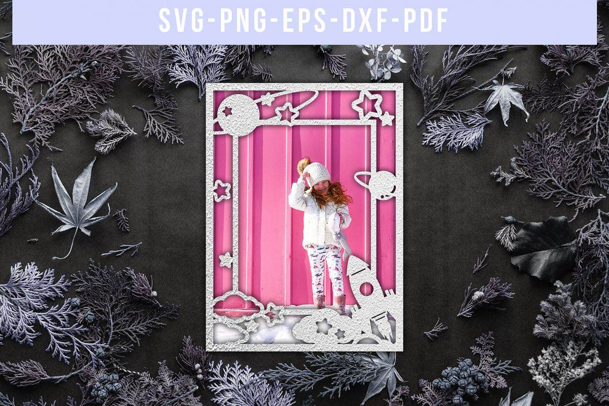 Potrait Photo Frame Papercut Template, Toddler Decor, SVG example image 1