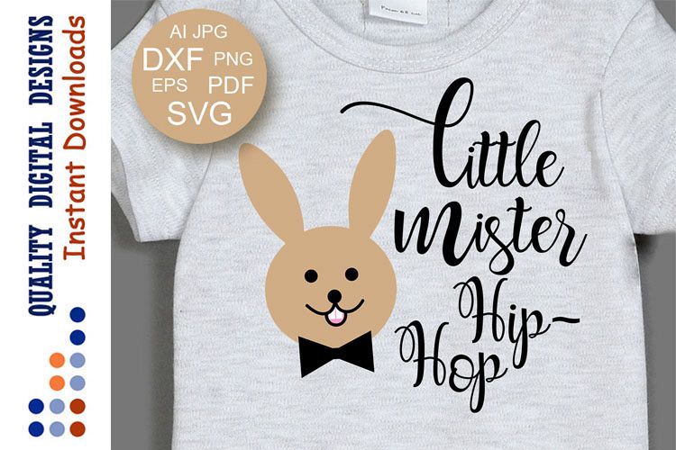 Easter svg Little mister hip hop SVG example image 1