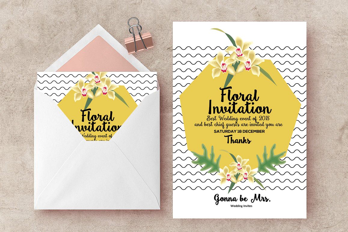 Wedding Floral Invites Flyer example image 1