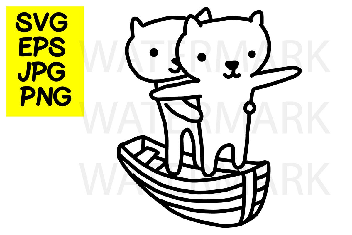 Cat couple in love-SVG-EPS-JPG-PNG example image 1