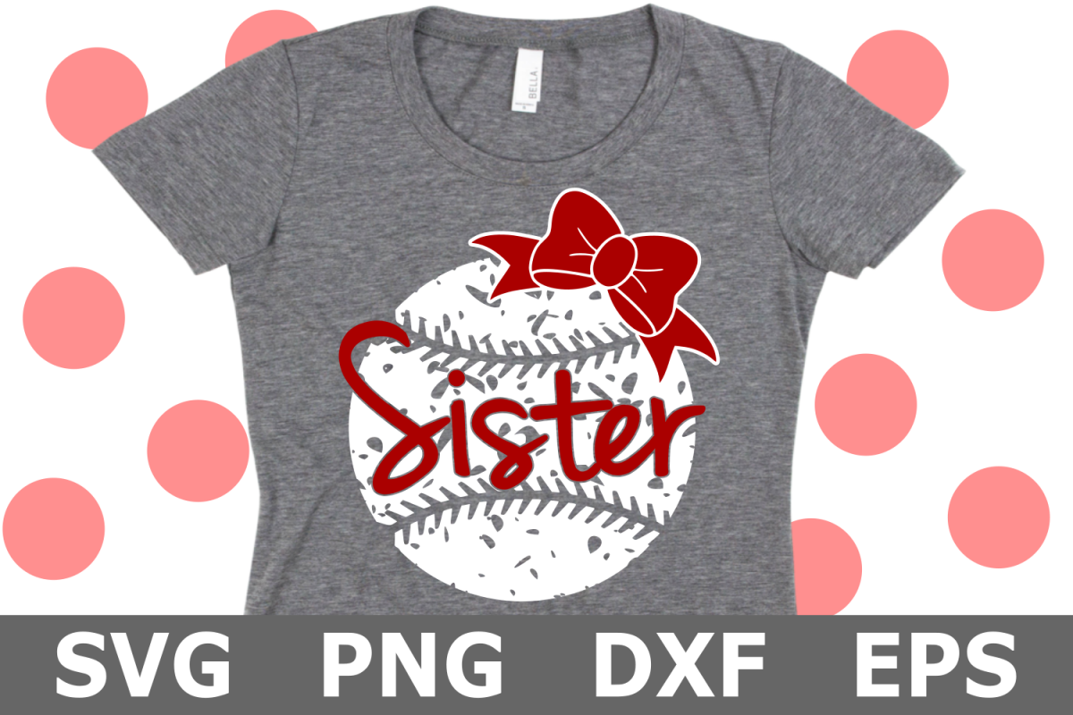 Grunge Baseball Sister - A Sports SVG Cut File example image 1