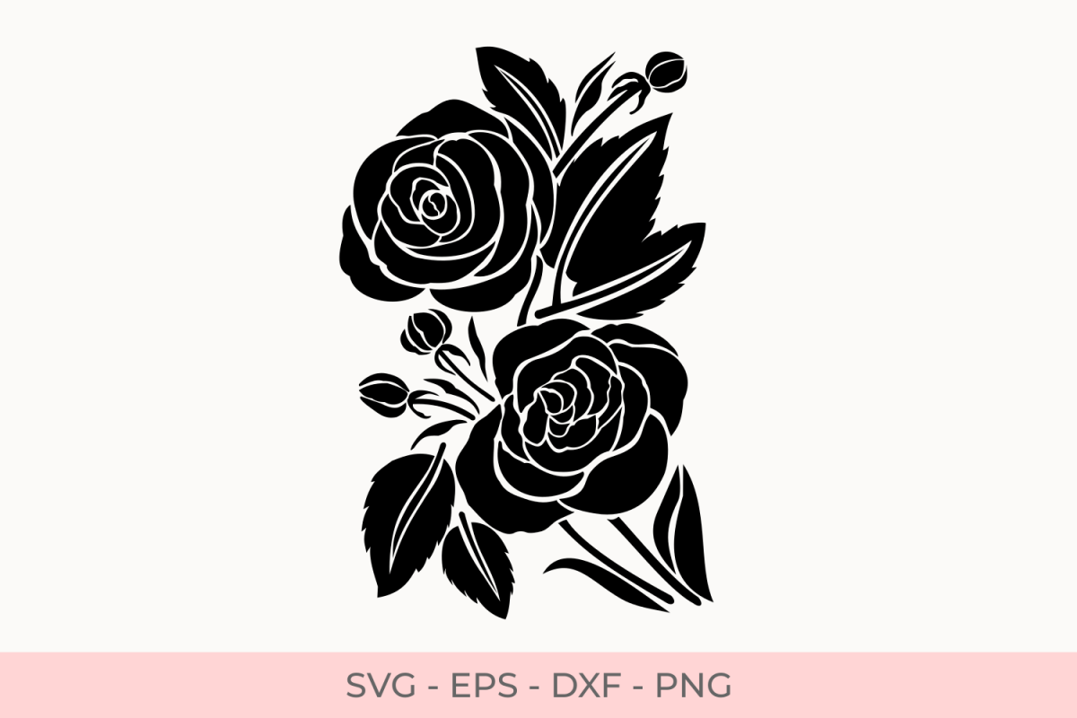 Download Free Bouquet Of Roses Silhouette Roses Gallery SVG Cut Files