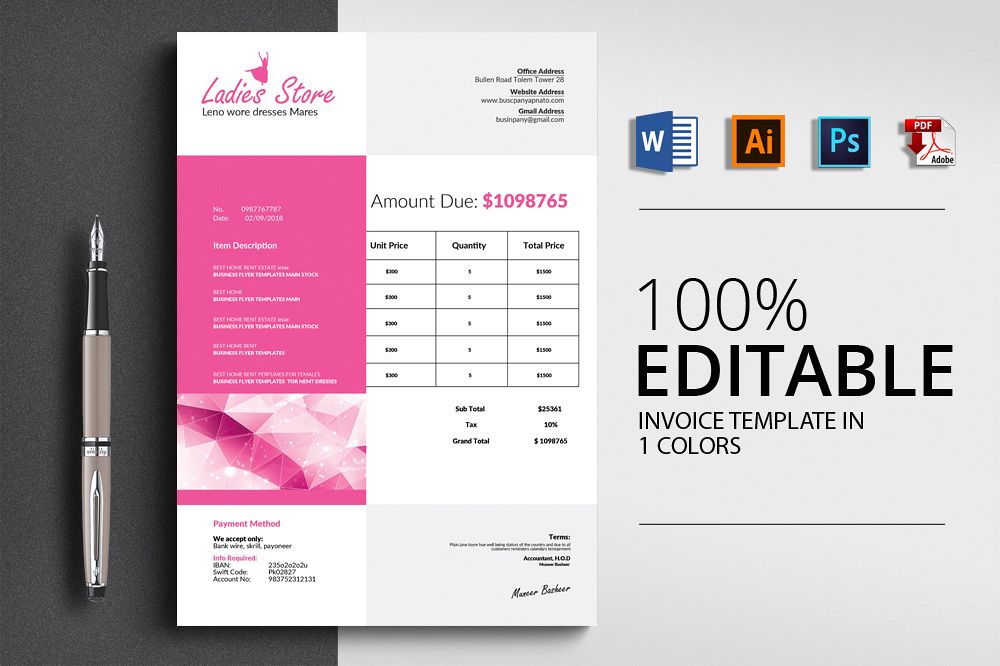 Clean Invoice Design example image 1