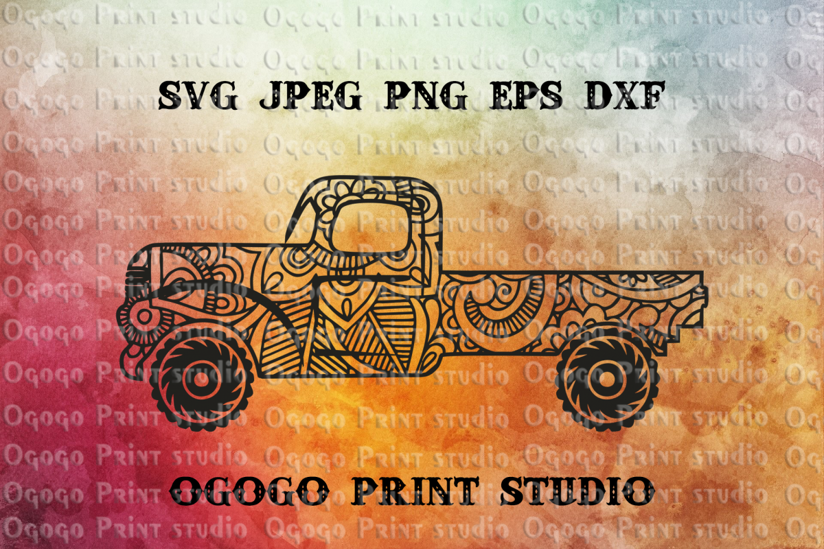 Download Truck Svg, Zentangle SVG, Car svg, Mandala svg, Cricut file