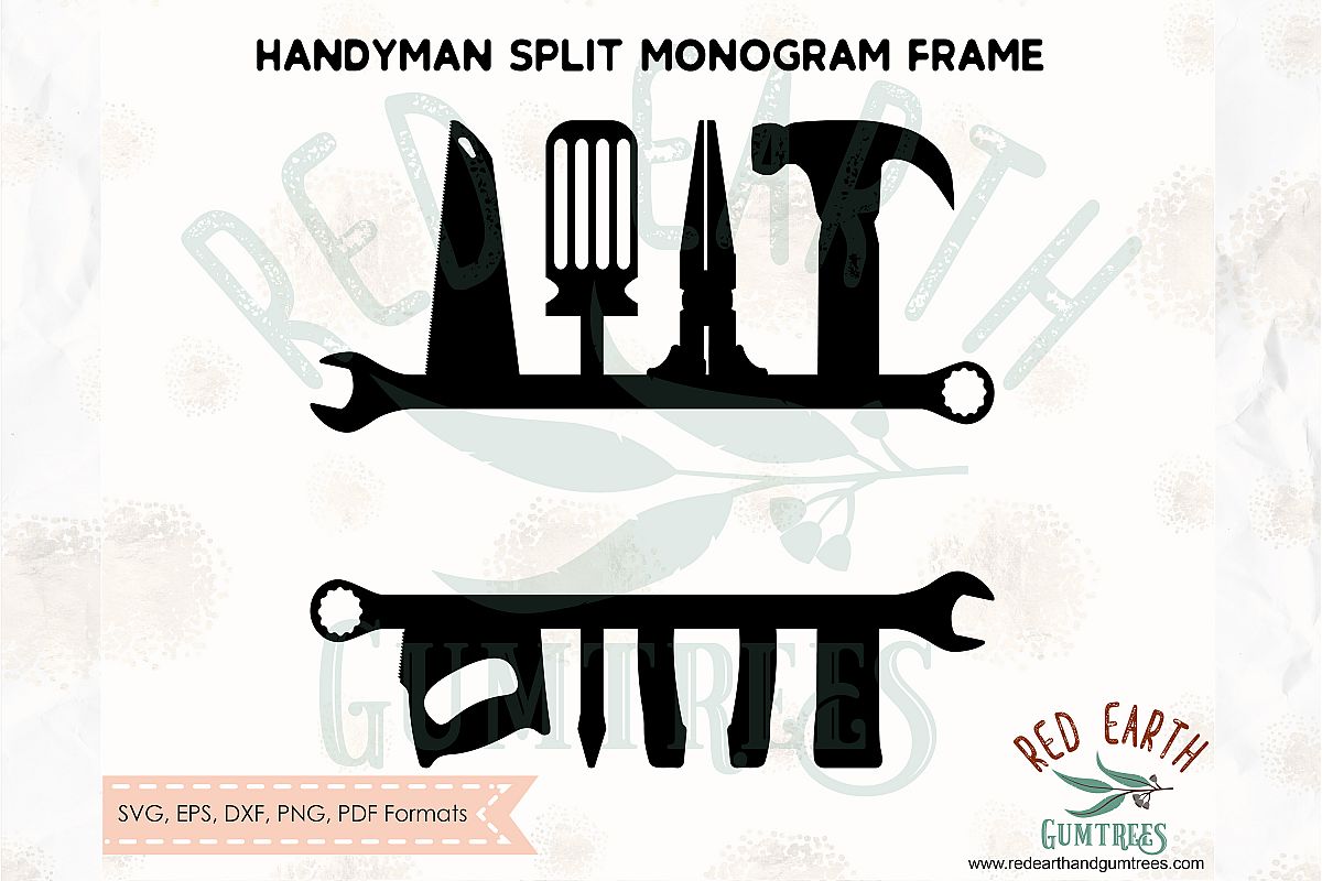 Download Handyman split monogram frame, Toolbox SVG,DXF,PNG,EPS,PDF ...