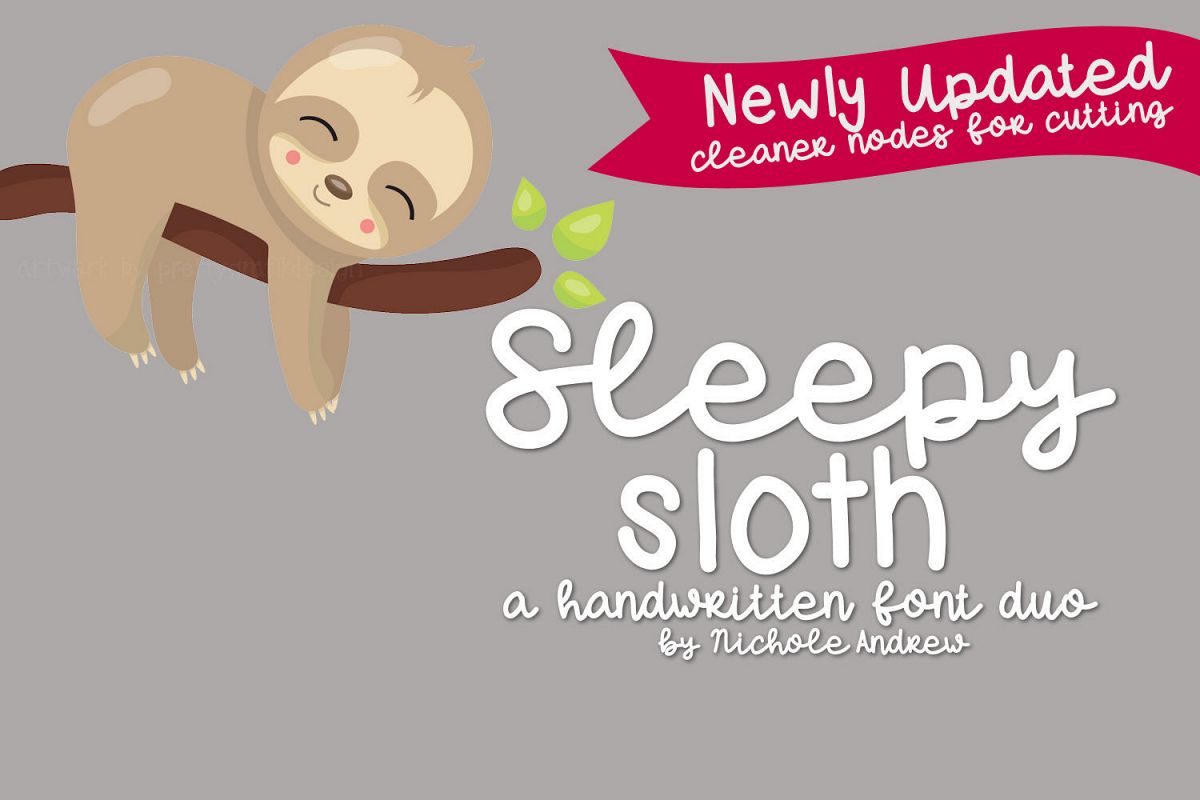 Sleepy Sloth, Handwritten Font Duo example image 1