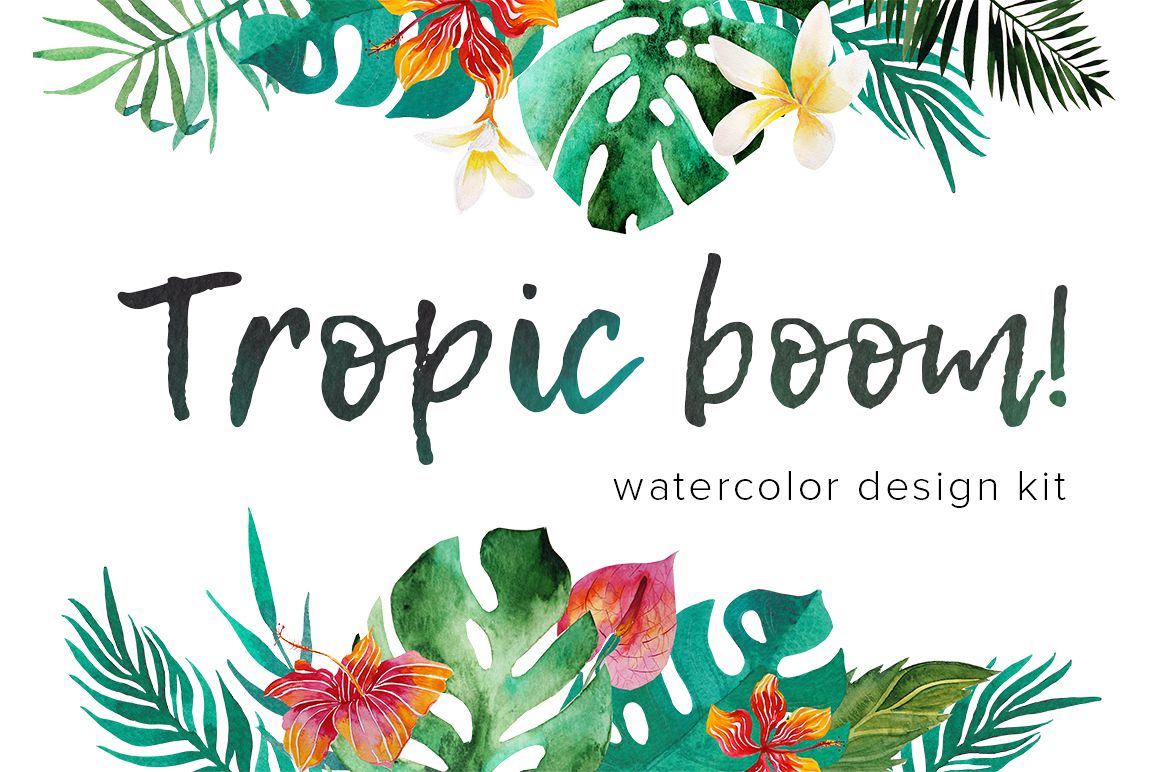 Tropic boom! watercolor designer kit example image 1