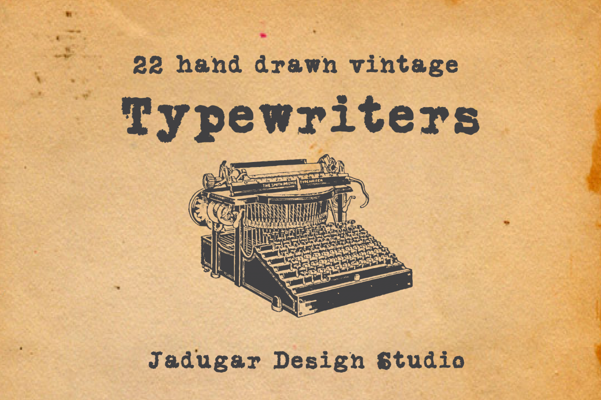 22-hand drawn typewriters example image 1