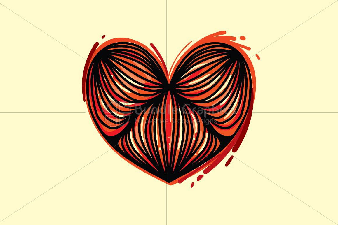 Cute Heart - Creative Linear Graphics example image 1
