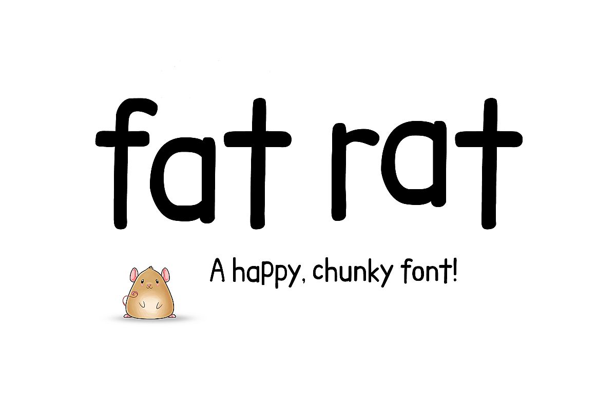 Fat Rat Font - a happy, chunky brush sans serif craft font example image 1