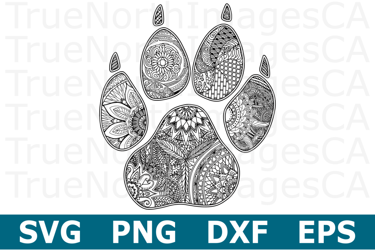Download Zentangle Paw Print - A SVG Cut File