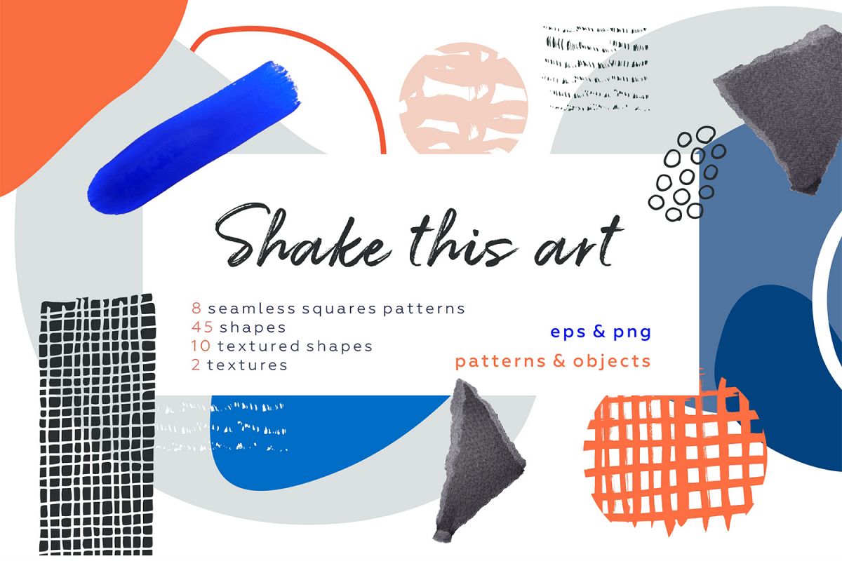 Shake this art! Collage pattern set. example image 1