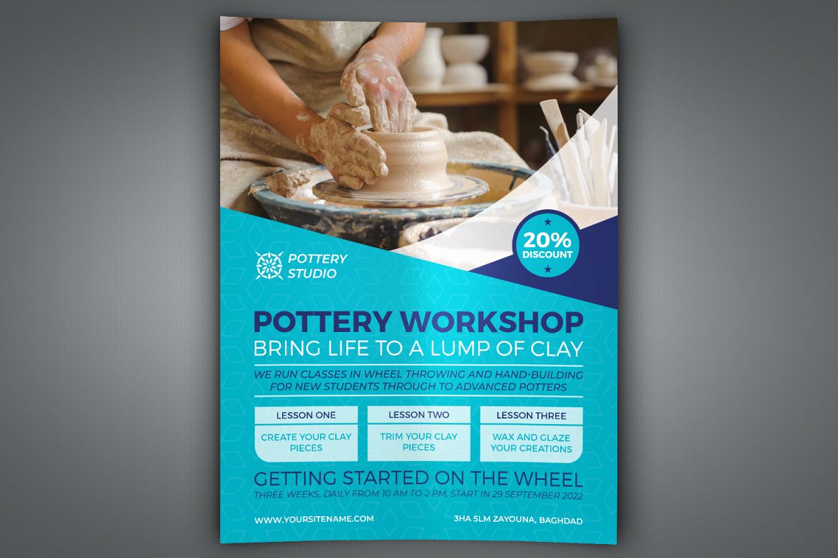 Pottery Workshop Flyer Template example image 1