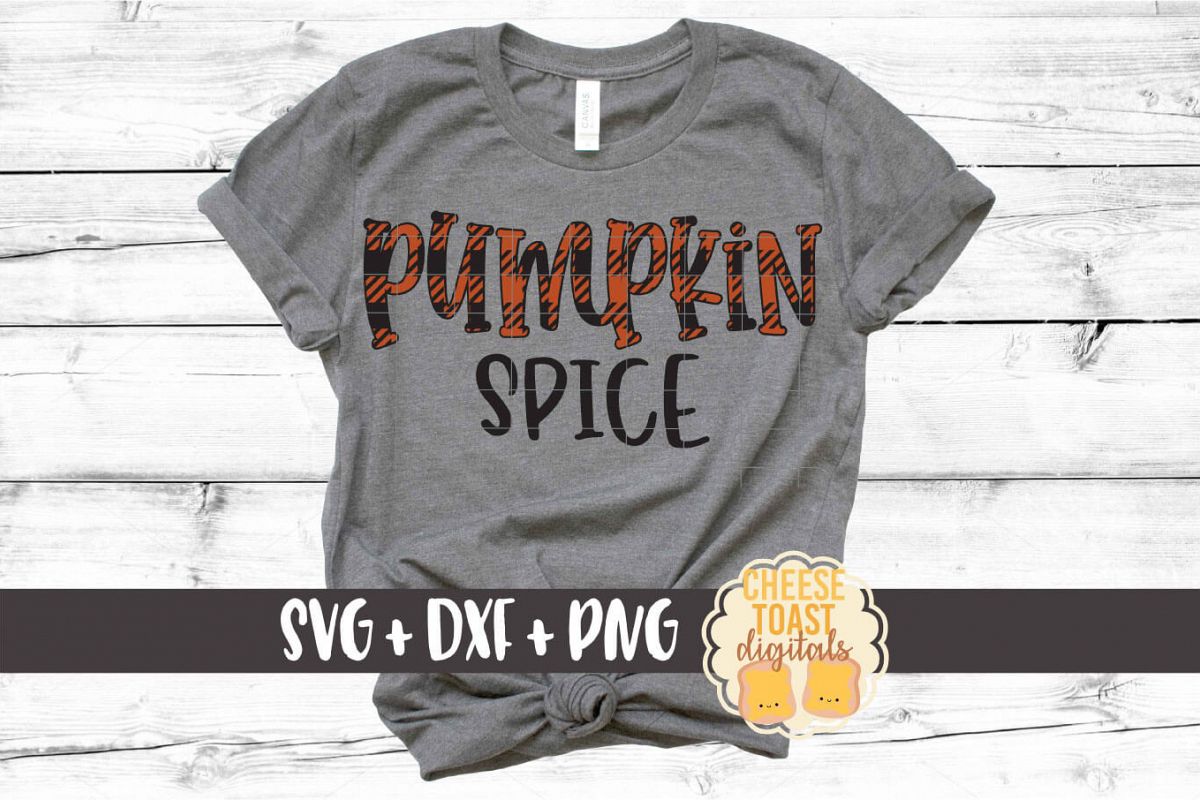 Buffalo Plaid Pumpkin Spice - Fall SVG PNG DXF Cut Files example image 1
