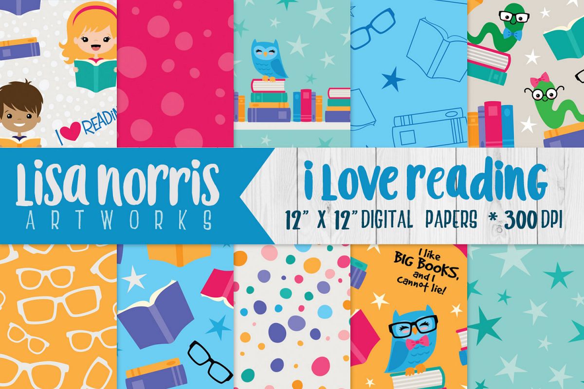 I Love Reading Digital Papers example image 1