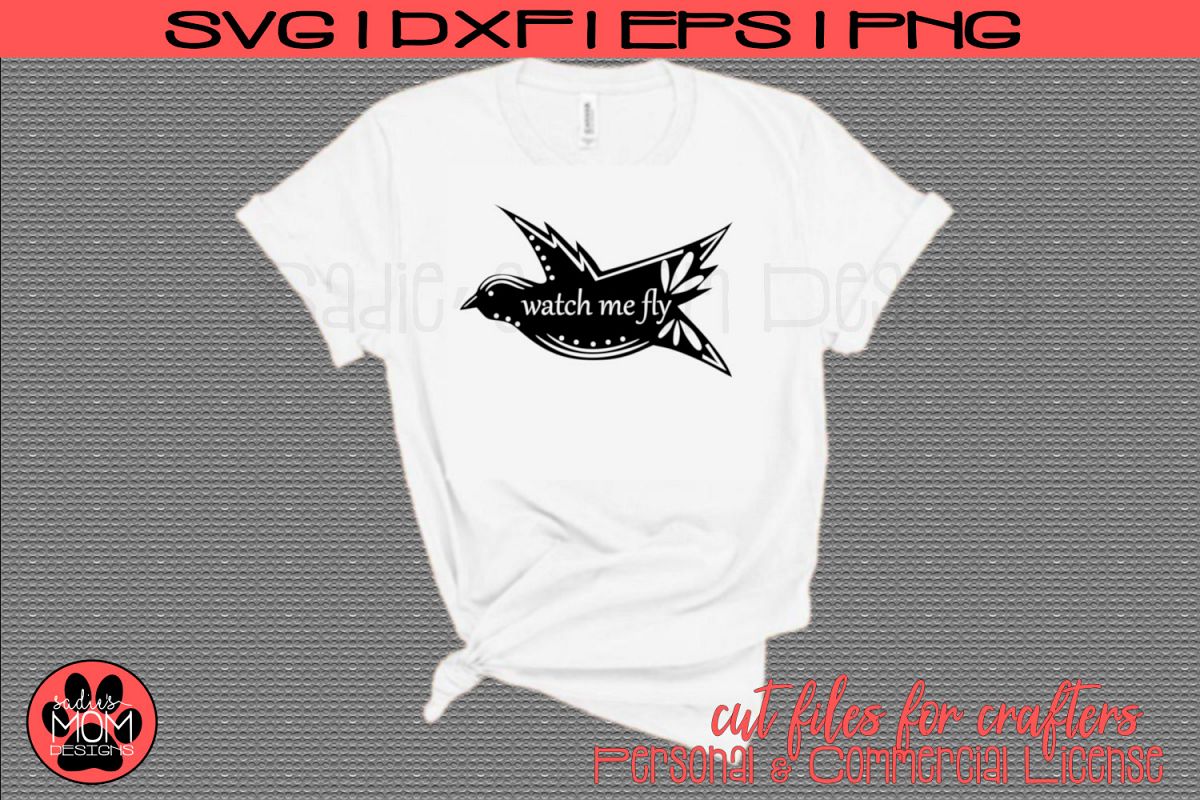 Watch Me Fly - Doodle Bird | Motivational SVG Cut File example image 1