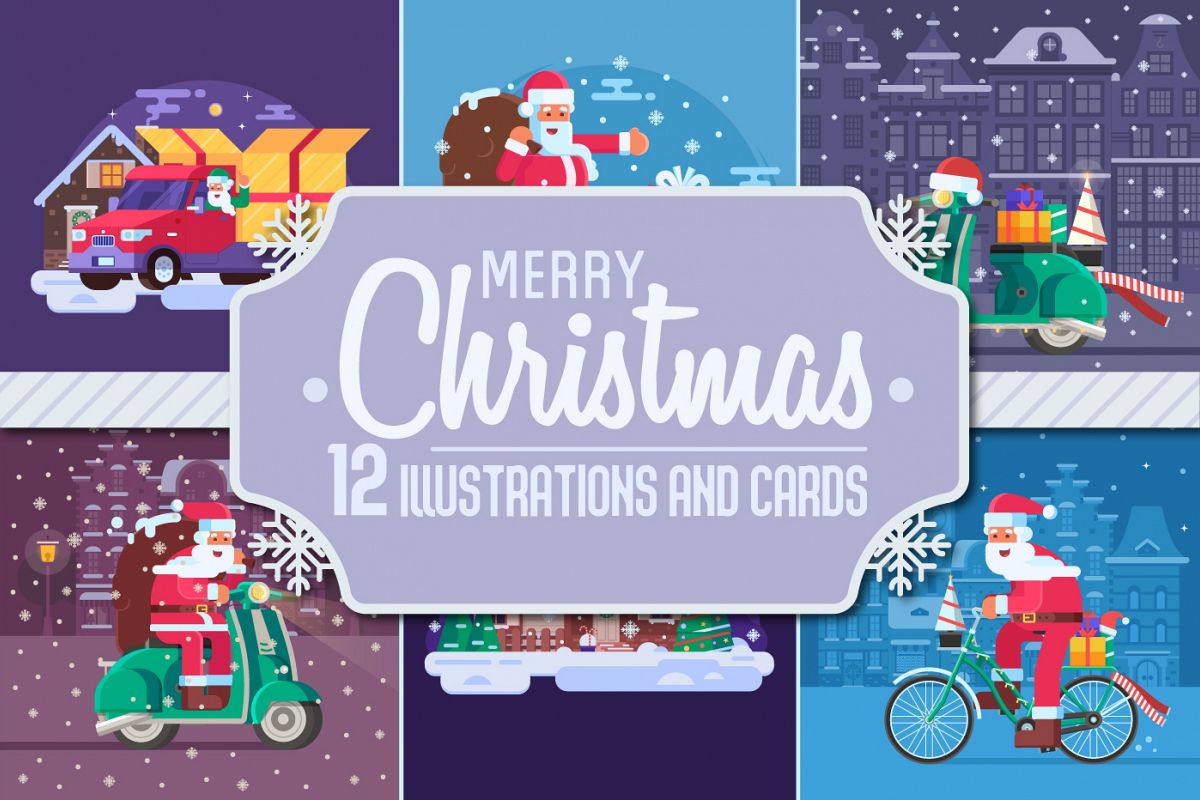 Santa Delivery Service Cards and Scenes example image 1