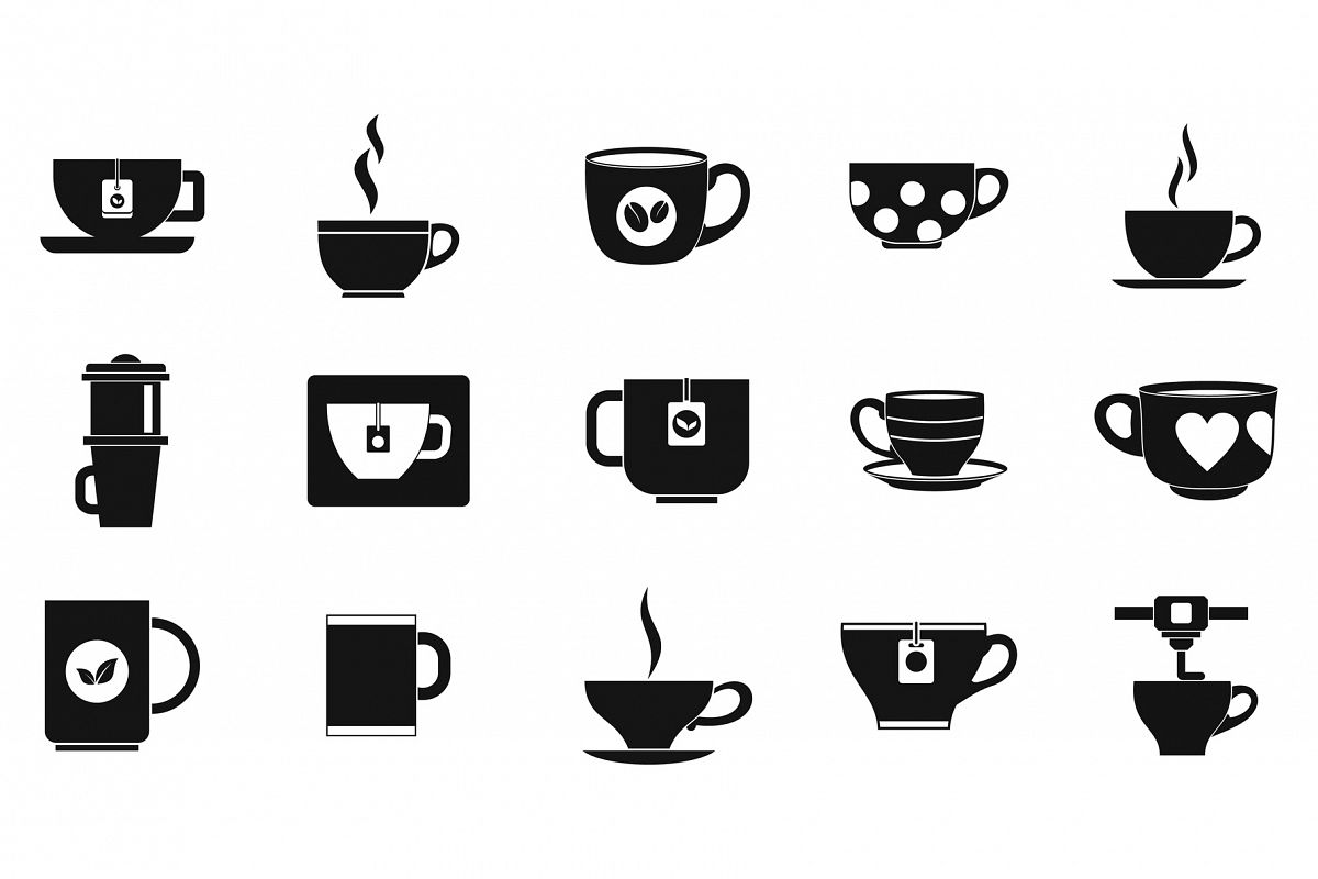 Cup icon set, simple style example image 1