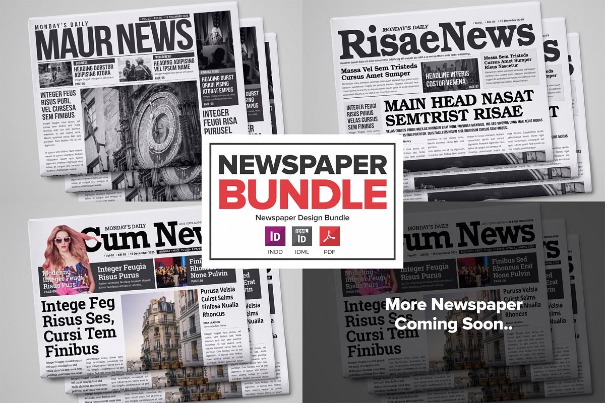 Newspaper Design Bundle - 3 in One example image 1