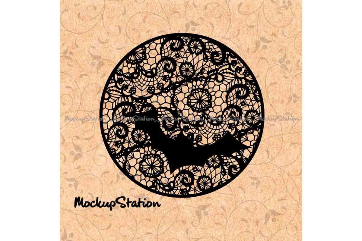 Download Bat Moon Halloween Lace Mandala svg Zentangle Boho Fall ...