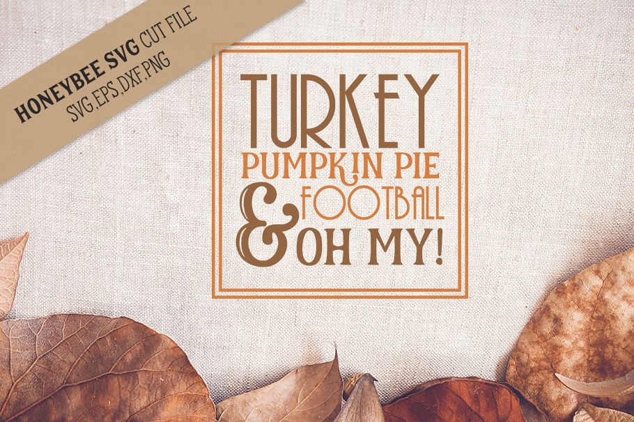 Turkey Pumpkin Pie Subway Art svg example image 1