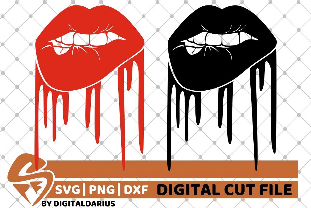 Download 2x Dripping Lips svg, Biting Lips svg, Sexy Red Lips svg ...