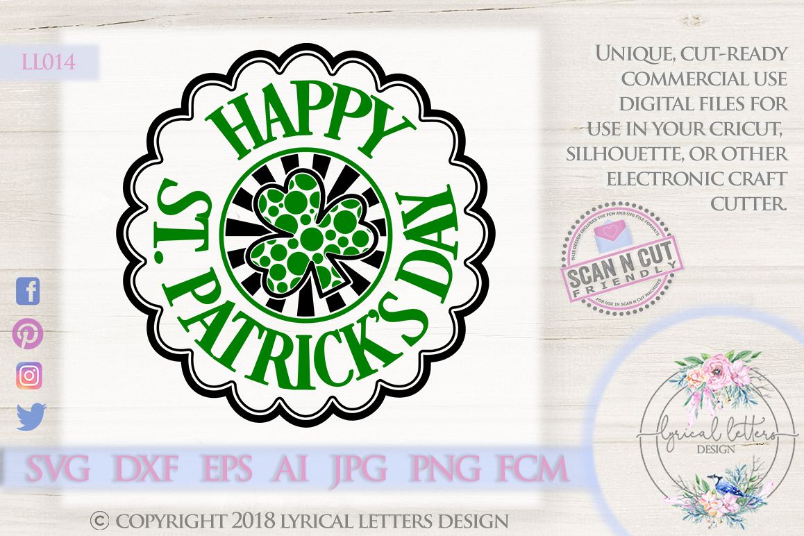Happy St. Patrick's Day SVG DXF Cut File LL014 example image 1