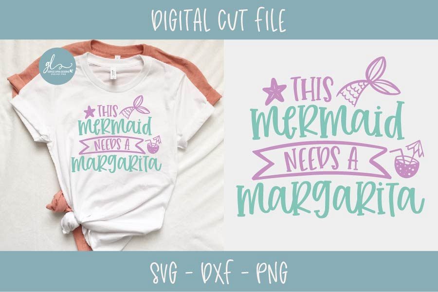 This Mermaid Needs A Margarita - Summer SVG Cut File example image 1