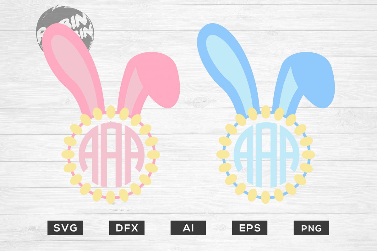 Download Easter Monogram Frames Bunny SVG - Happy Easter SVG Files ...