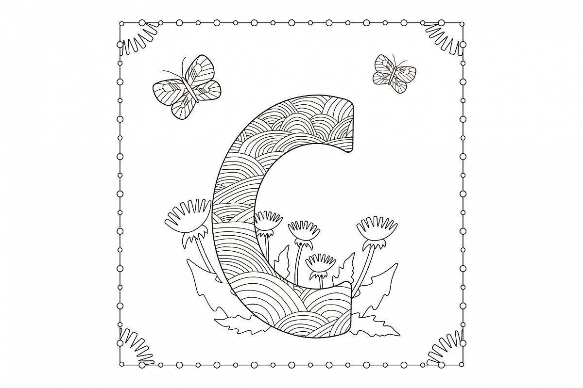 4000 Coloring Pages For Adults Letter C  Images