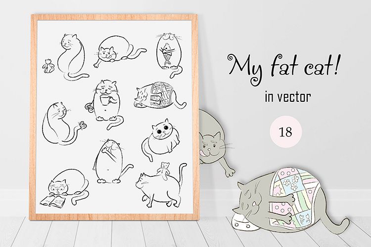 My fat cat in vector! example image 1