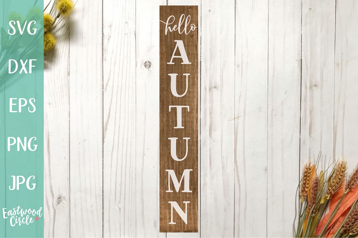 Hello Autumn - Fall SVG File for Signs example image 1