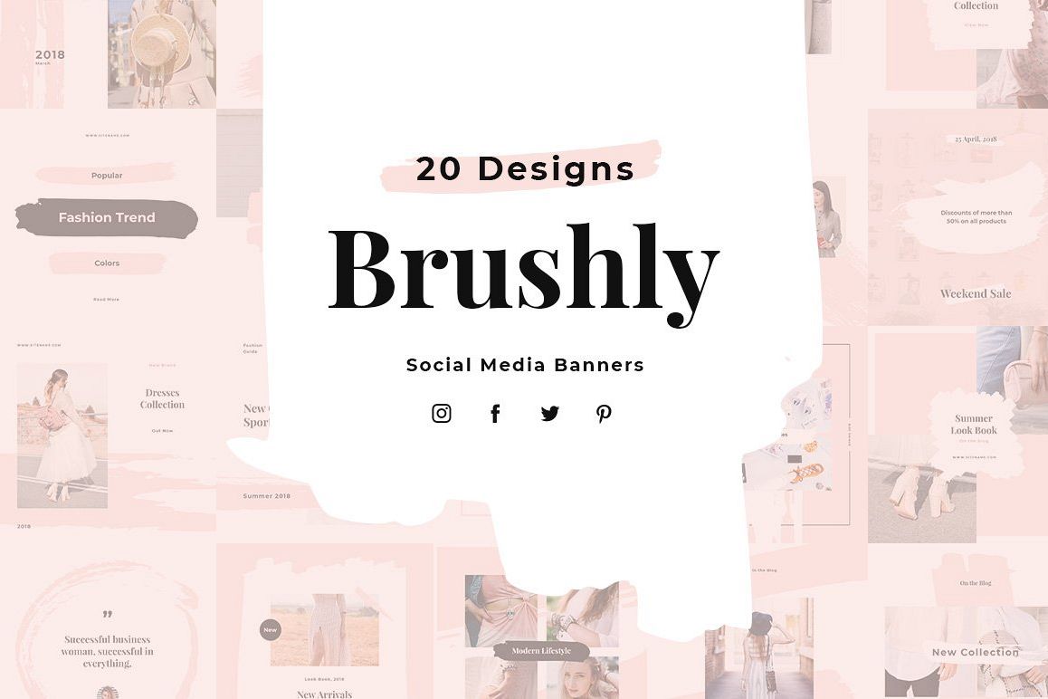 Brushly Social Media Pack example image 1
