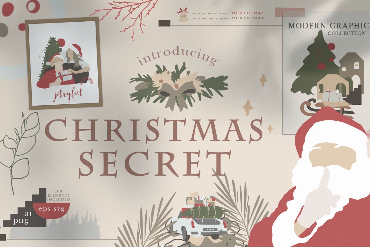 Christmas Secret Modern Graphic Set example image 1
