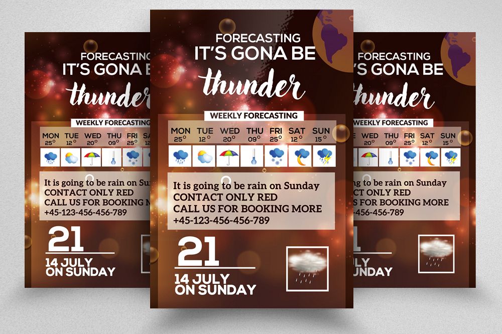 Weather Forcasting Flyer Template example image 1