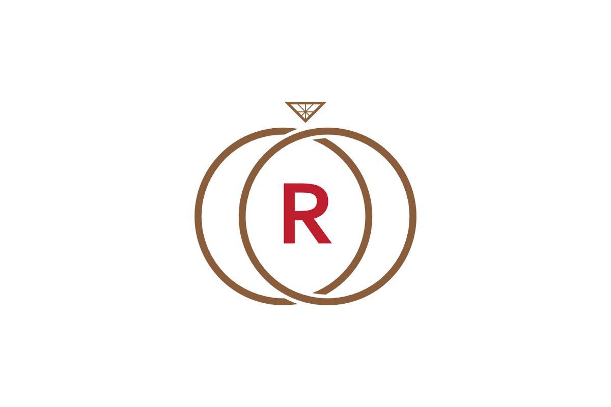 r letter ring diamond logo example image 1