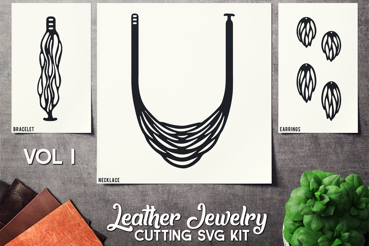 Leather Jewelry CUT Template- Earrings - Bracelets - VOL 1 example image 1