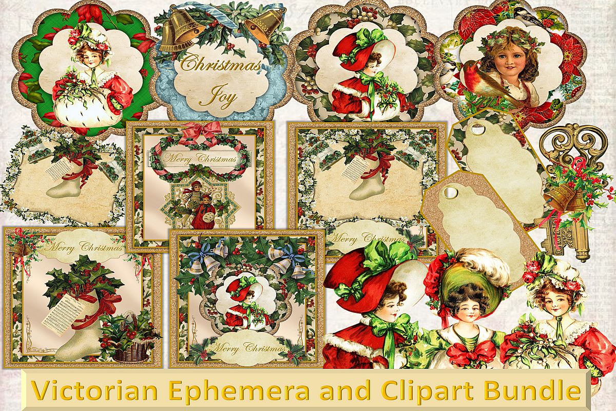 Vintage Ephemera and CLipart Bundle example image 1