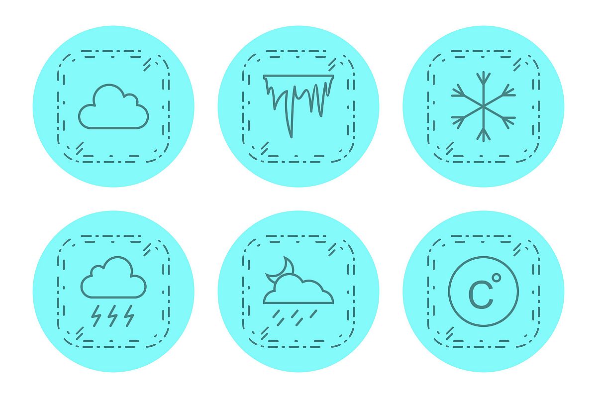 Set Of Weather And Season Icons example image 1