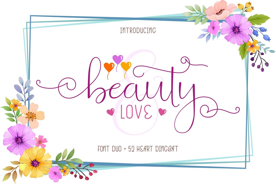 Beauty and Love - Font Duo and Extra Heart Dingbat example image 1