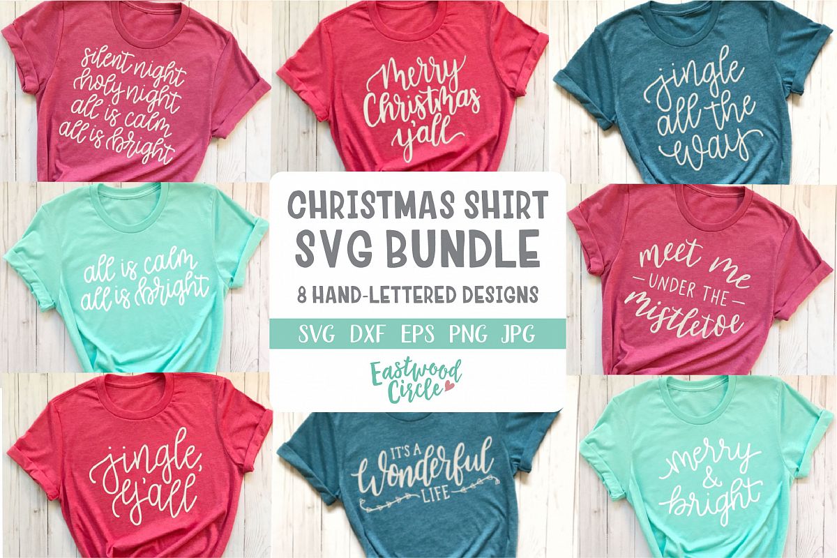 Christmas SVG Bundle - Hand Lettered Cut Files for Crafters example image 1