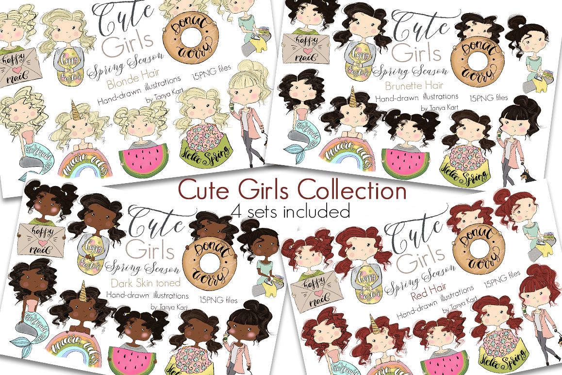 Cute Planners Girls Spring Collections Bundle example image 1